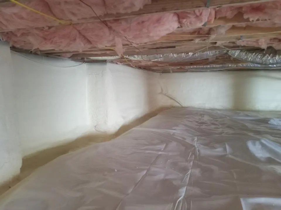 Crawl space encapsulation with closed-cell spray foam for Roof Waterproofing in Dania Beach